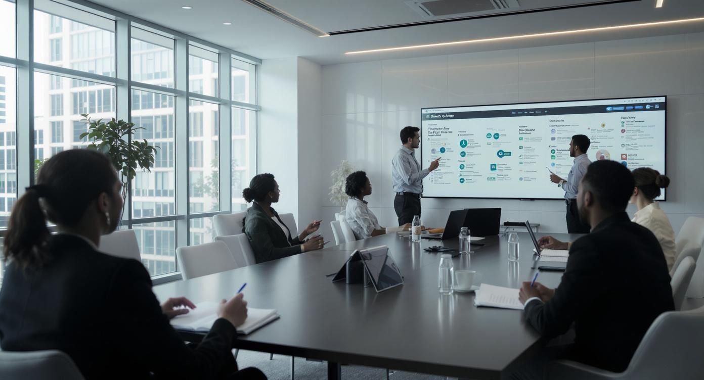 Apresentação em sala de treinamento